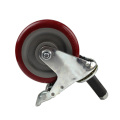 5 -дюймовый средний расширительный кронштейн Jujube Red Caster Wheels с тормозом